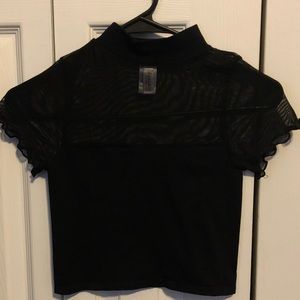 Mesh Top Crop Top